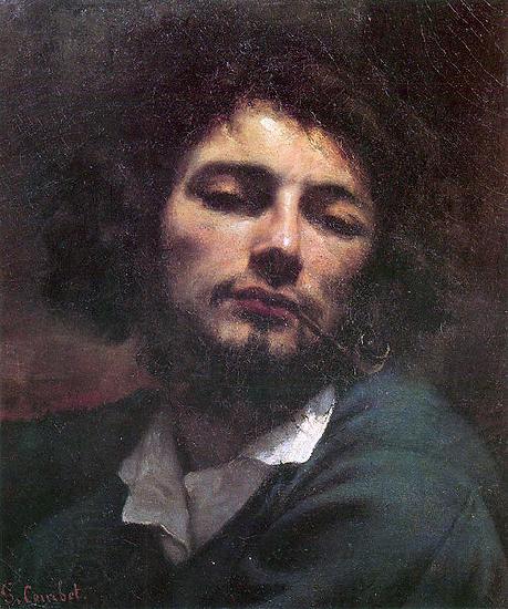 Gustave Courbet Self portrait with pipe. China oil painting art